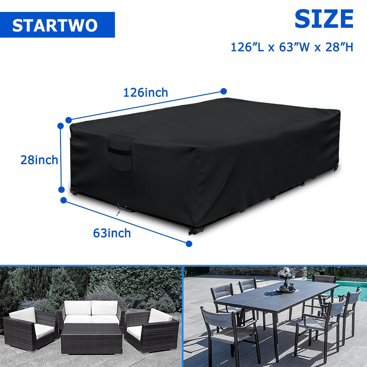 500D Patio Furniture Covers Thickening Outdoor Cover Protective