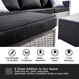 3-piece Outdoor Sectional Furniture All-weather Wicker Patio Conversation sets, Beige
