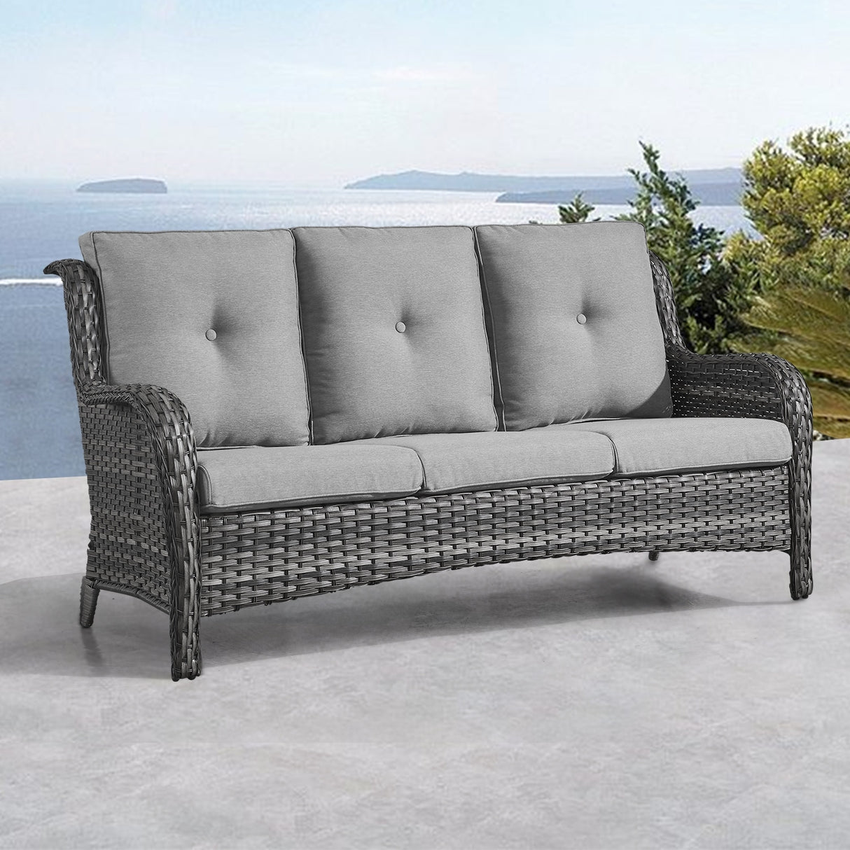 Gymojoy Patio Furniture Sofa Outdoor Ranttan Sofa with Cushion