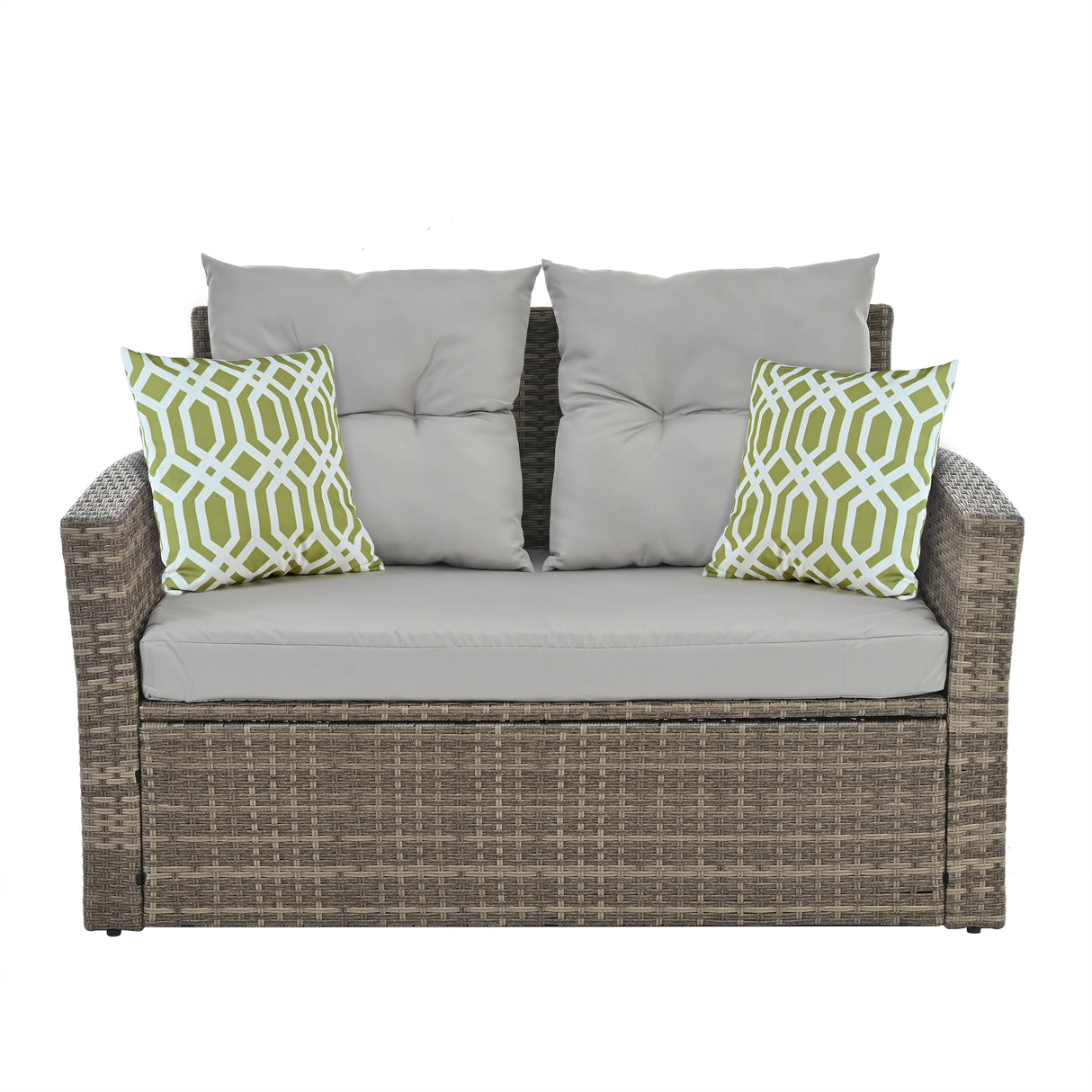 Patio Seasonal PE 6 piece Wicker set With Tempered Glass Coffee Table