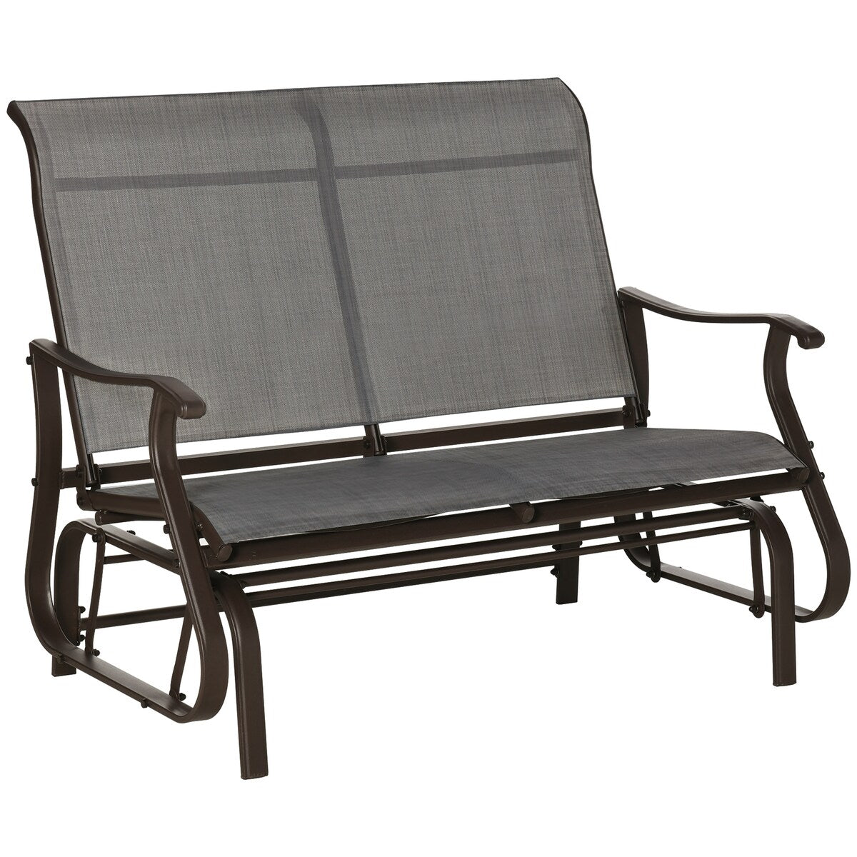 Patio Glider Loveseat Chair with Powder Coated Steel Frame