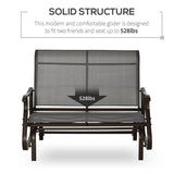 Patio Glider Loveseat Chair with Powder Coated Steel Frame