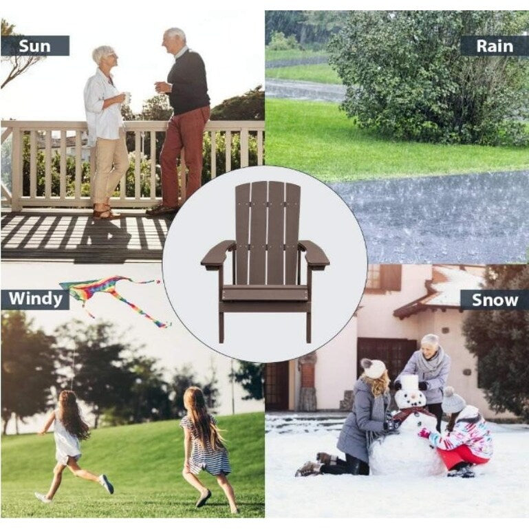 Patio Hips Plastic Adirondack Chair Lounger Weather Resistant Furniture