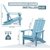 Patio Hips Plastic Adirondack Chair Lounger Weather Resistant Furniture