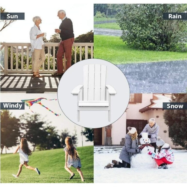 Patio Hips Plastic Adirondack Chair Lounger Weather Resistant Furniture