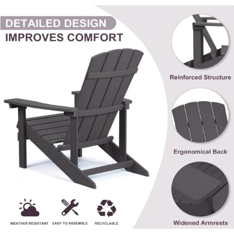 Patio Hips Plastic Adirondack Chair Lounger Weather Resistant Furniture