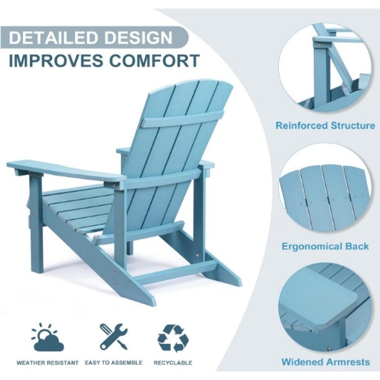 Patio Hips Plastic Adirondack Chair Lounger Weather Resistant Furniture