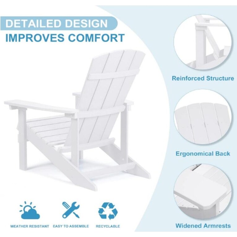 Patio Hips Plastic Adirondack Chair Lounger Weather Resistant Furniture
