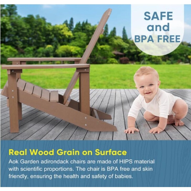 Patio Hips Plastic Adirondack Chair Lounger Weather Resistant Furniture