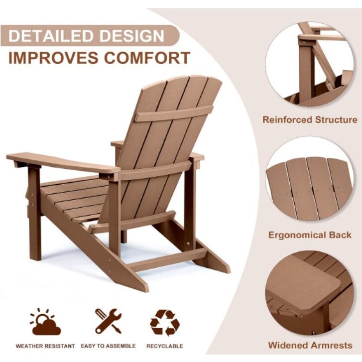Patio Hips Plastic Adirondack Chair Lounger Weather Resistant Furniture