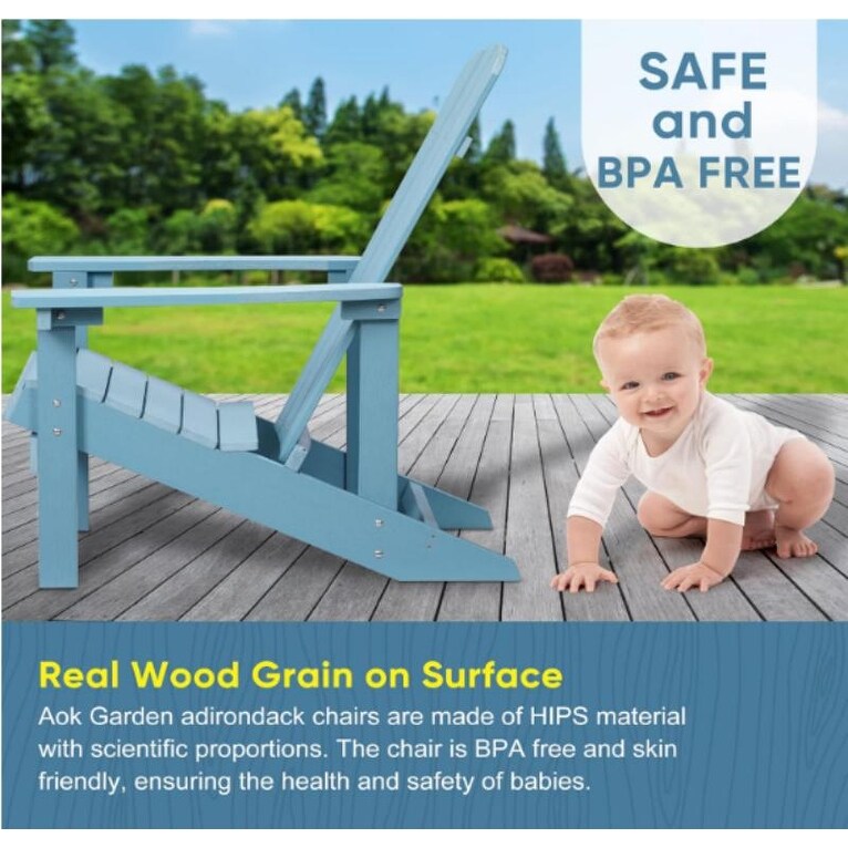 Patio Hips Plastic Adirondack Chair Lounger Weather Resistant Furniture