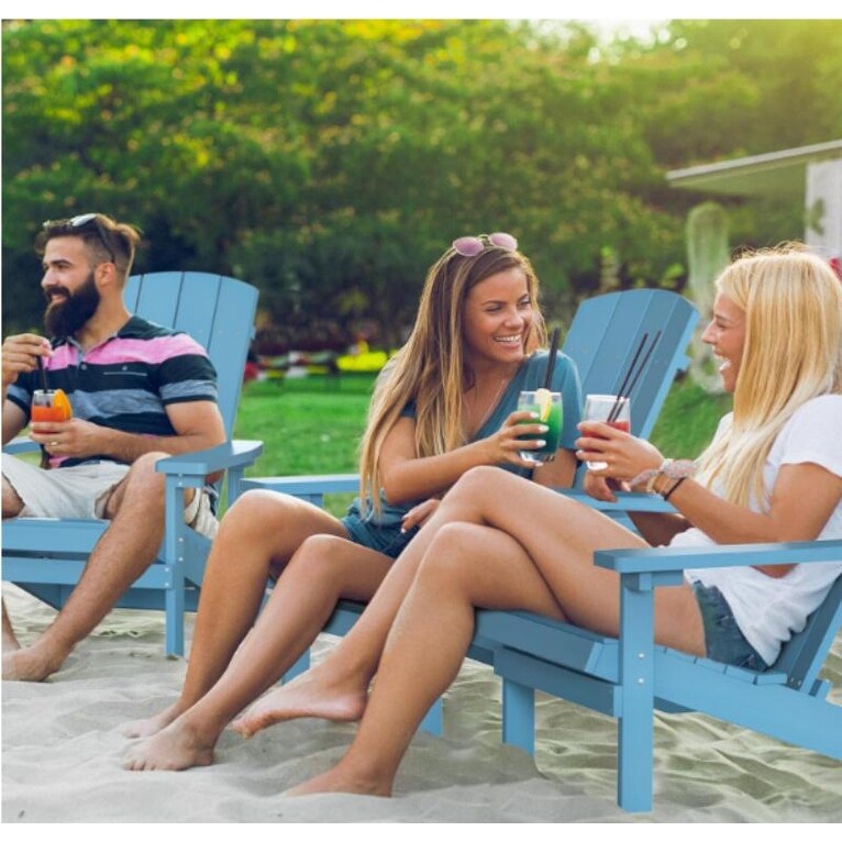 Patio Hips Plastic Adirondack Chair Lounger Weather Resistant Furniture