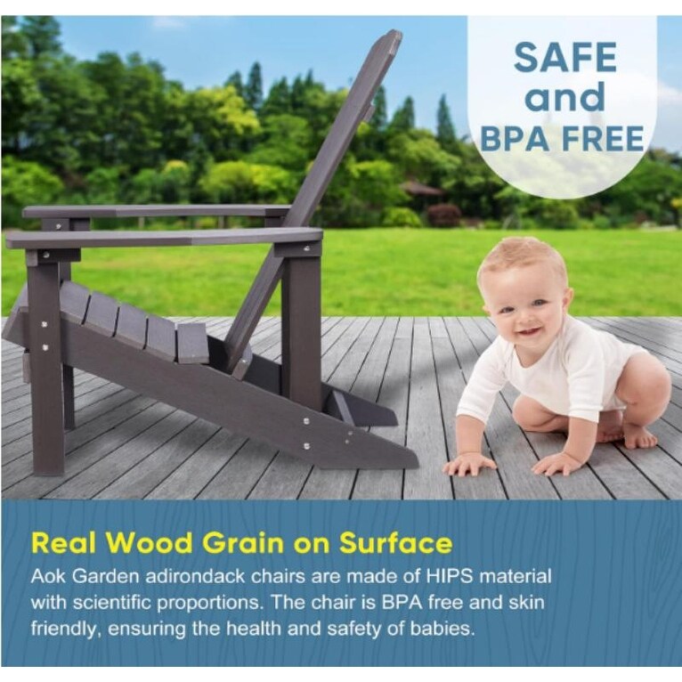 Patio Hips Plastic Adirondack Chair Lounger Weather Resistant Furniture