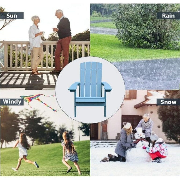 Patio Hips Plastic Adirondack Chair Lounger Weather Resistant Furniture