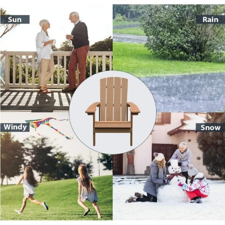 Patio Hips Plastic Adirondack Chair Lounger Weather Resistant Furniture