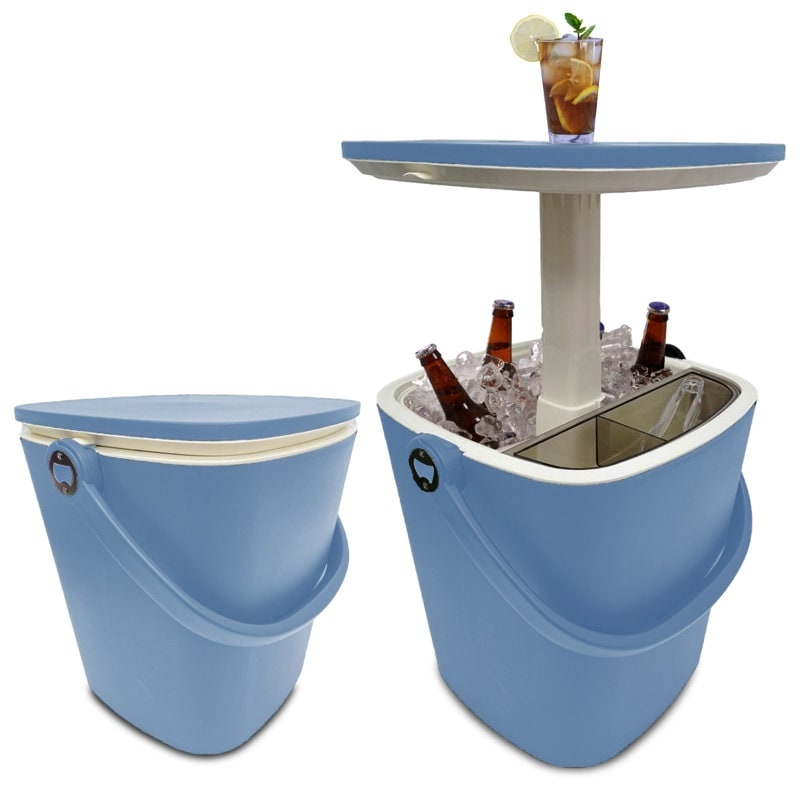 Outdoor Ice Bucket Side Table Retractable - 13.3'' x 22''