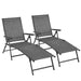 Patio Lounge Chair Patio Chaise Lounges Patio Folding Lounge Chairs for Patio Pool Beach with Adjustable Reclining Lounge Chairs