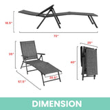 Patio Lounge Chair Patio Chaise Lounges Patio Folding Lounge Chairs for Patio Pool Beach with Adjustable Reclining Lounge Chairs