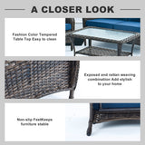 Patio Loveseat Wicker Outdoor Couch - Brown