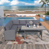 Patio Outdoor Furniture PE Rattan Wicker Sectional Sofa Set