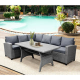 Patio Outdoor Furniture PE Rattan Wicker Sectional Sofa Set