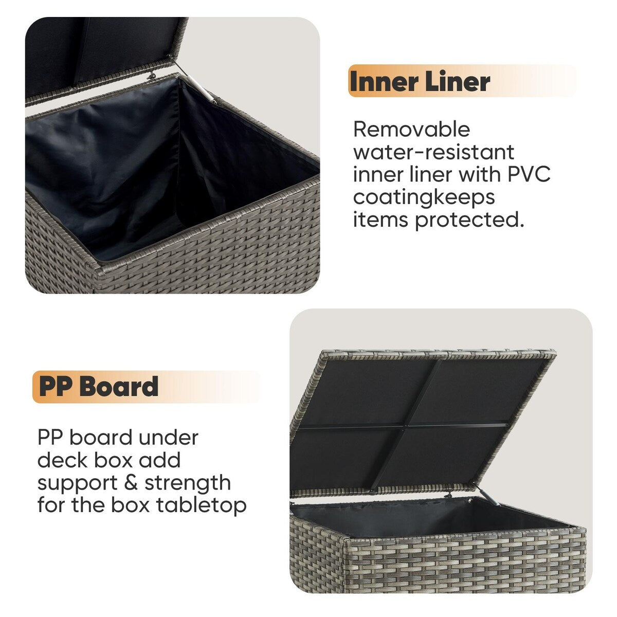 Patio Outdoor Patio Storage Box Waterproof Table