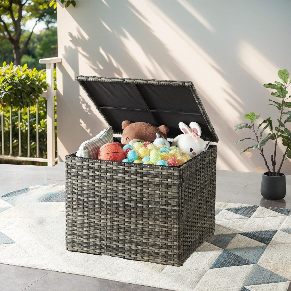 Patio Outdoor Patio Storage Box Waterproof Table