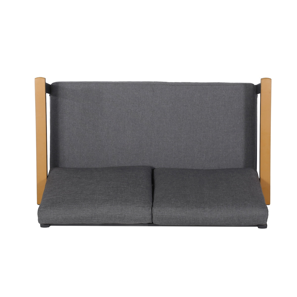 Patio Outdoor Wood Fabric Sofa Set with Coffee Table and Cushion