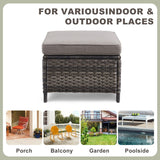 Gymojoy Patio PE Rattan Ottoman with Cushion