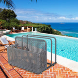 Patio Pool Float Storage Basket Outdoor Pool Caddy with Rolling Wheels