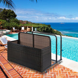 Patio Pool Float Storage Basket Outdoor Pool Caddy with Rolling Wheels