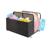 Patio Pool Float Storage Basket Outdoor Pool Caddy with Rolling Wheels