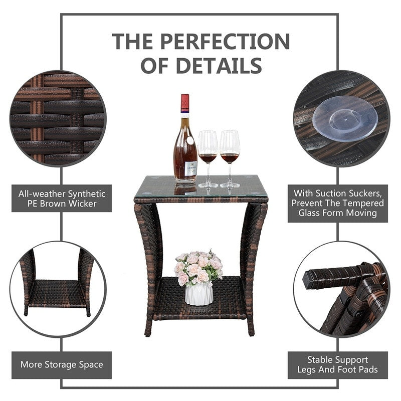 Patio Rattan Side Table