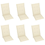 Patio Reclining Chairs 6 pcs with Cushions Solid Acacia Wood