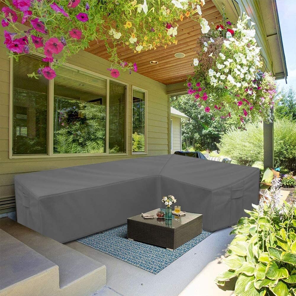 Patio Sectional Sofa Cover Heavy Duty Waterproof - 104x83(L-Shaped-Right Facing)