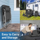 Patio Single Zero Gravity Folding Lounge Recliner Chair with Canopy and Cup Holder