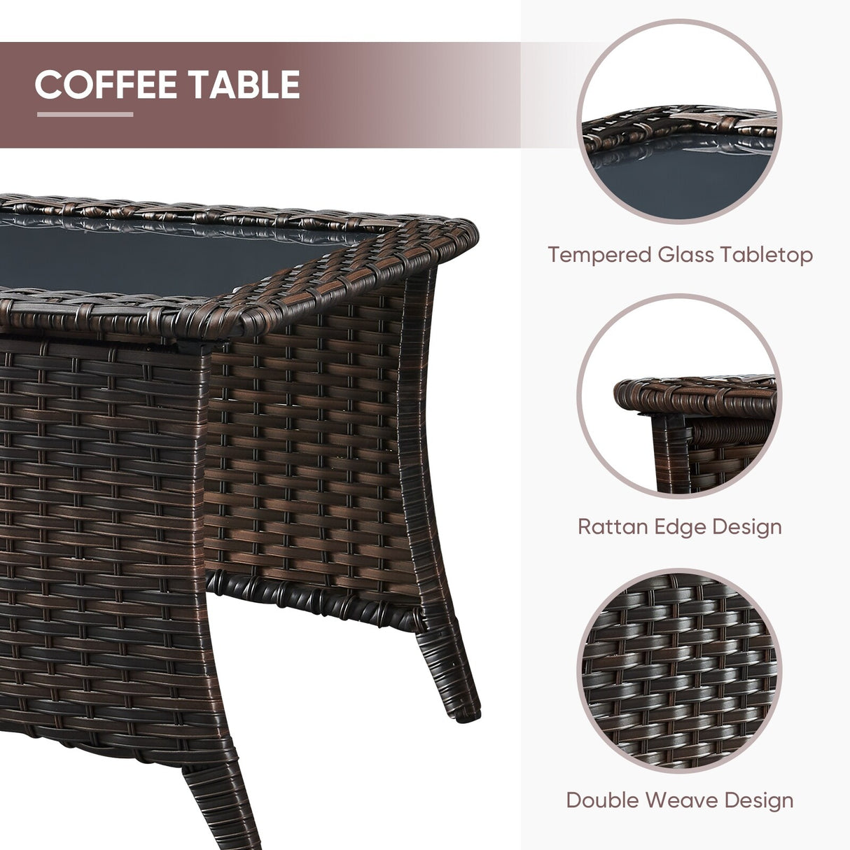 Patio Sofa with Swivel Rocking Chair