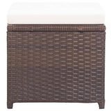 Patio Stools 2 pcs with Cushions Poly Rattan Brown