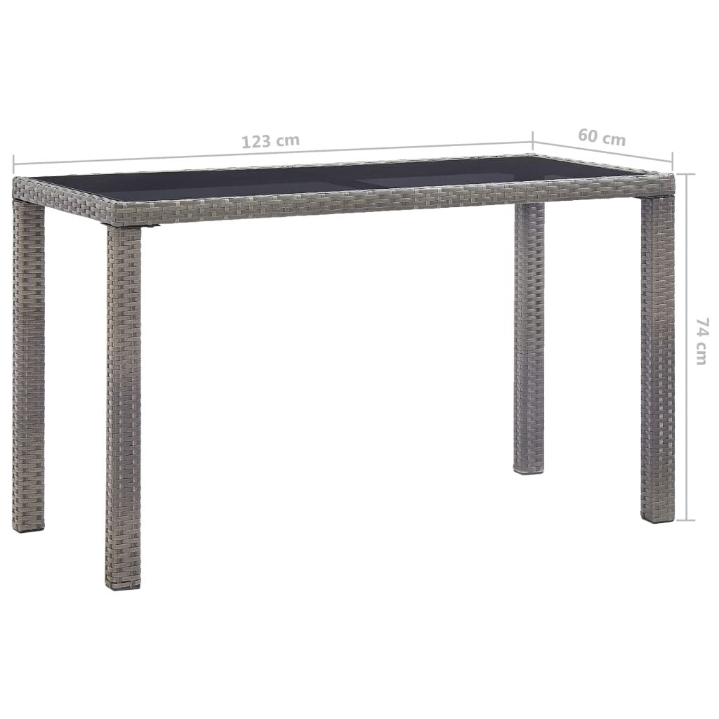 Patio Table Anthracite 48.4"x23.6"x29.1" Poly Rattan