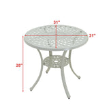 Patio Table Round Outdoor Coffee Table with Umbrella Hole