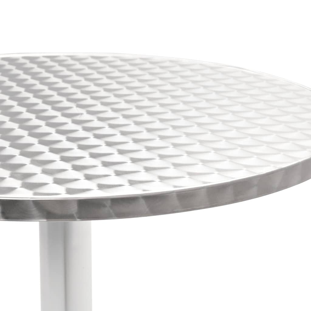 Patio Table Silver 23.6"x27.6" Aluminum