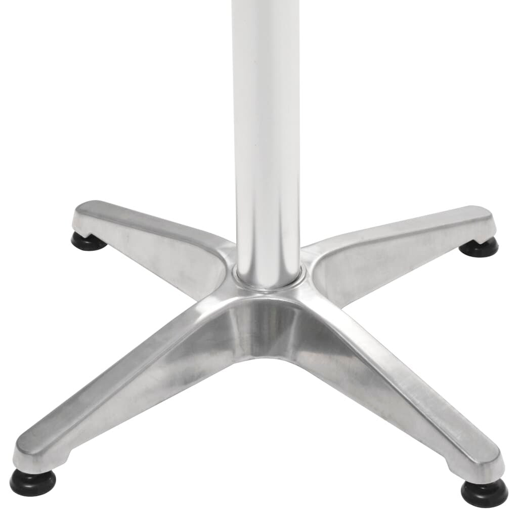 Patio Table Silver 23.6"x27.6" Aluminum
