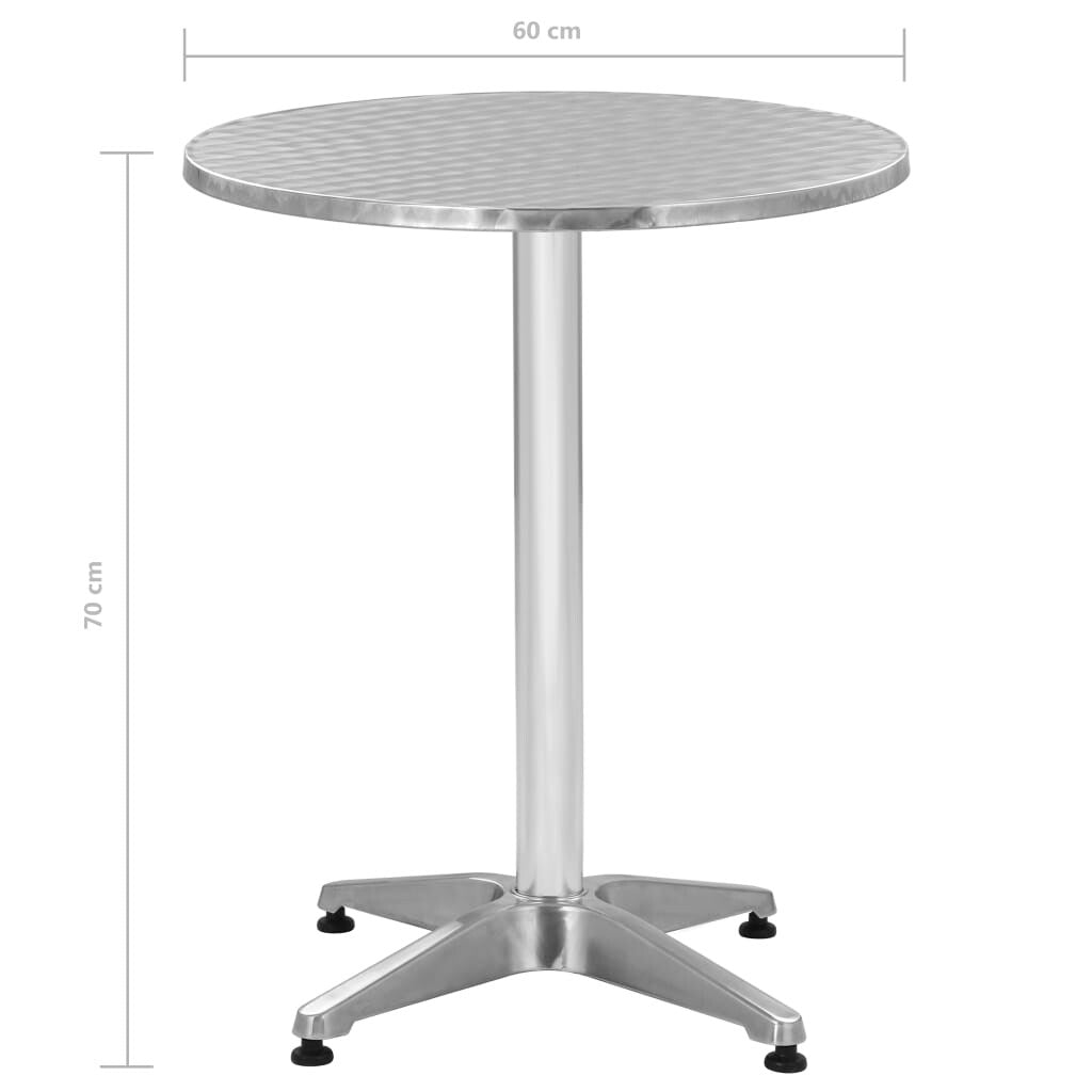 Patio Table Silver 23.6"x27.6" Aluminum