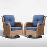 Patio Wicker Chair, 360° Rocking Swivel Chair - Yellow