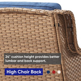 Patio Wicker Chair, 360° Rocking Swivel Chair - Yellow