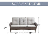 Patio Wicker Sofa Swivel Chair Set of 8