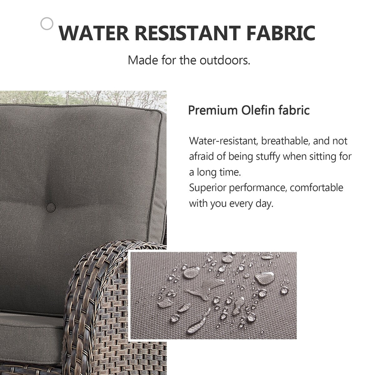 Patio Wicker Sofa Swivel Chair Set of 8