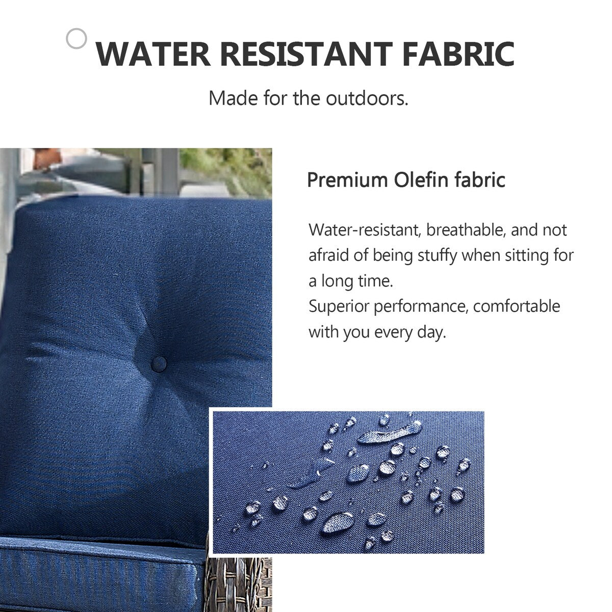 Patio Wicker Sofa Swivel Chair Set of 8