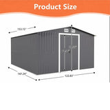 Patio, Lawn & Garden,Metal Outdoor Storage Shed 10FT x 12FT,Lockable Door Metal Garden Shed