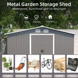 Patio, Lawn & Garden,Metal Outdoor Storage Shed 10FT x 12FT,Lockable Door Metal Garden Shed